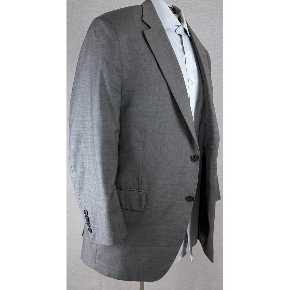 Peter Millar Mens Gray Sharkskin Wool Two Button Blazer Sport Coat 44R
